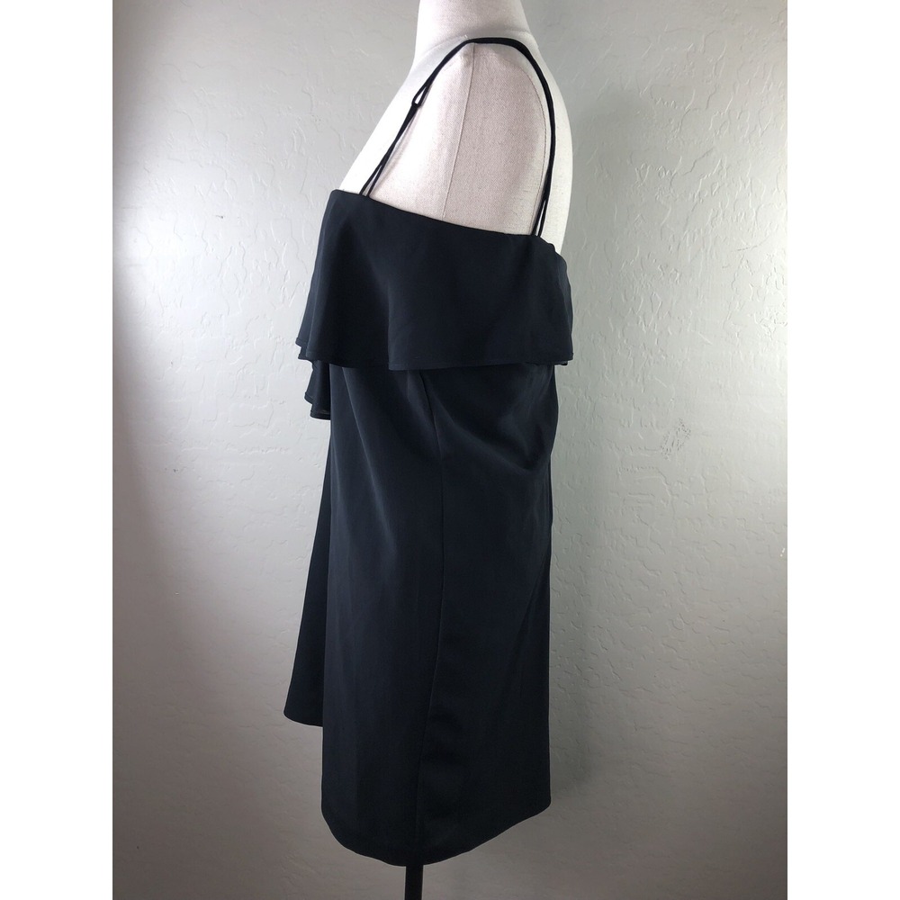 ACNE Womens 38 Flutter Spaghetti Strap Little Black Dress - Picture 4 of 9